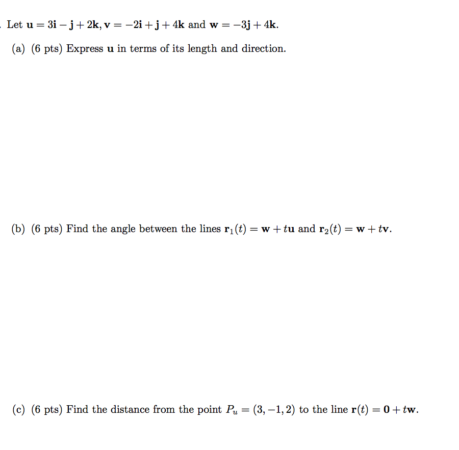 Solved Let U 3i J 2k V 2i J 4k And W 3j Chegg Com