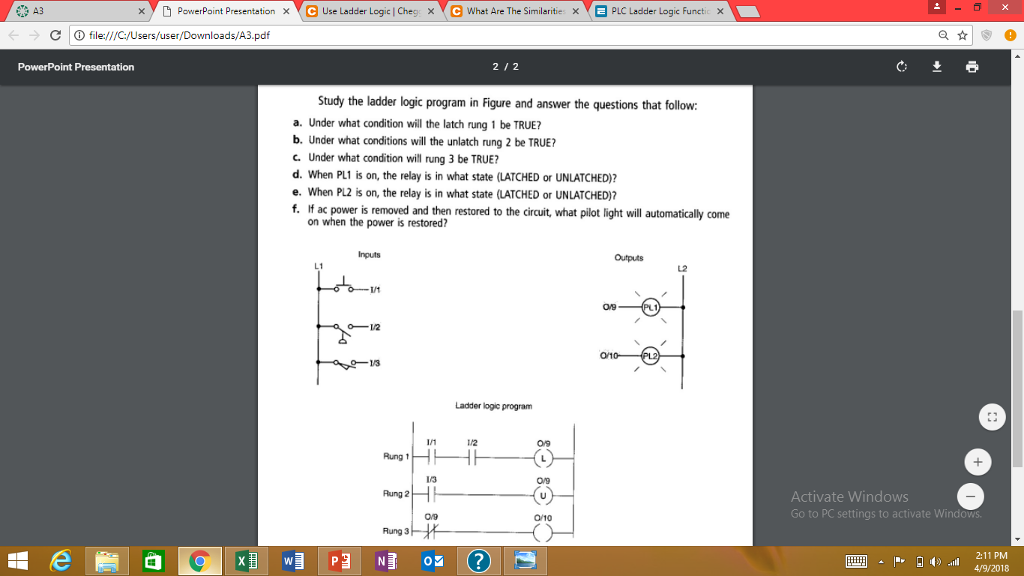 Solved 243 Y L Powerpoint Presentation X Use Ladder Log Chegg Com