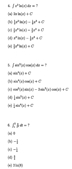 Solved A 2xinz C D In Z C E Inx C 5 J Sina Z Co Chegg Com