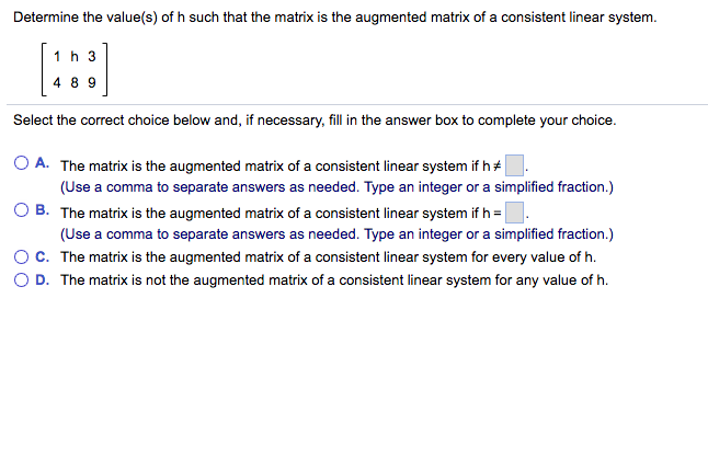 Solved Determine If The Given System Is Consistent Do No