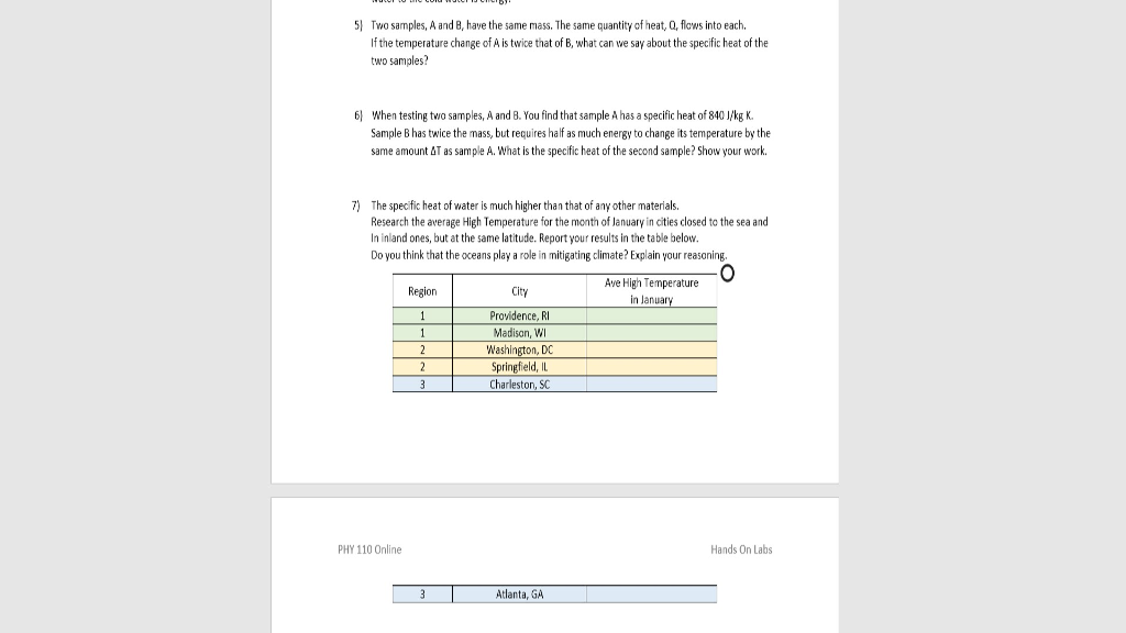 Solved 5 Two Samples A And 8 Have The Same Mass The S Chegg Com