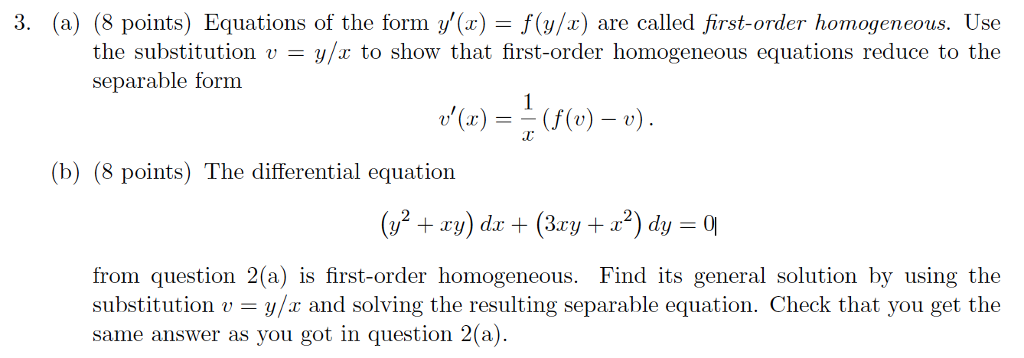 Solved Equations Of The Form Y X F Y X Are Called Fi Chegg Com