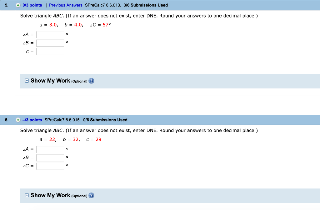 Solved: Solve Triangle ABC. (If An Answer Does Not Exist ...