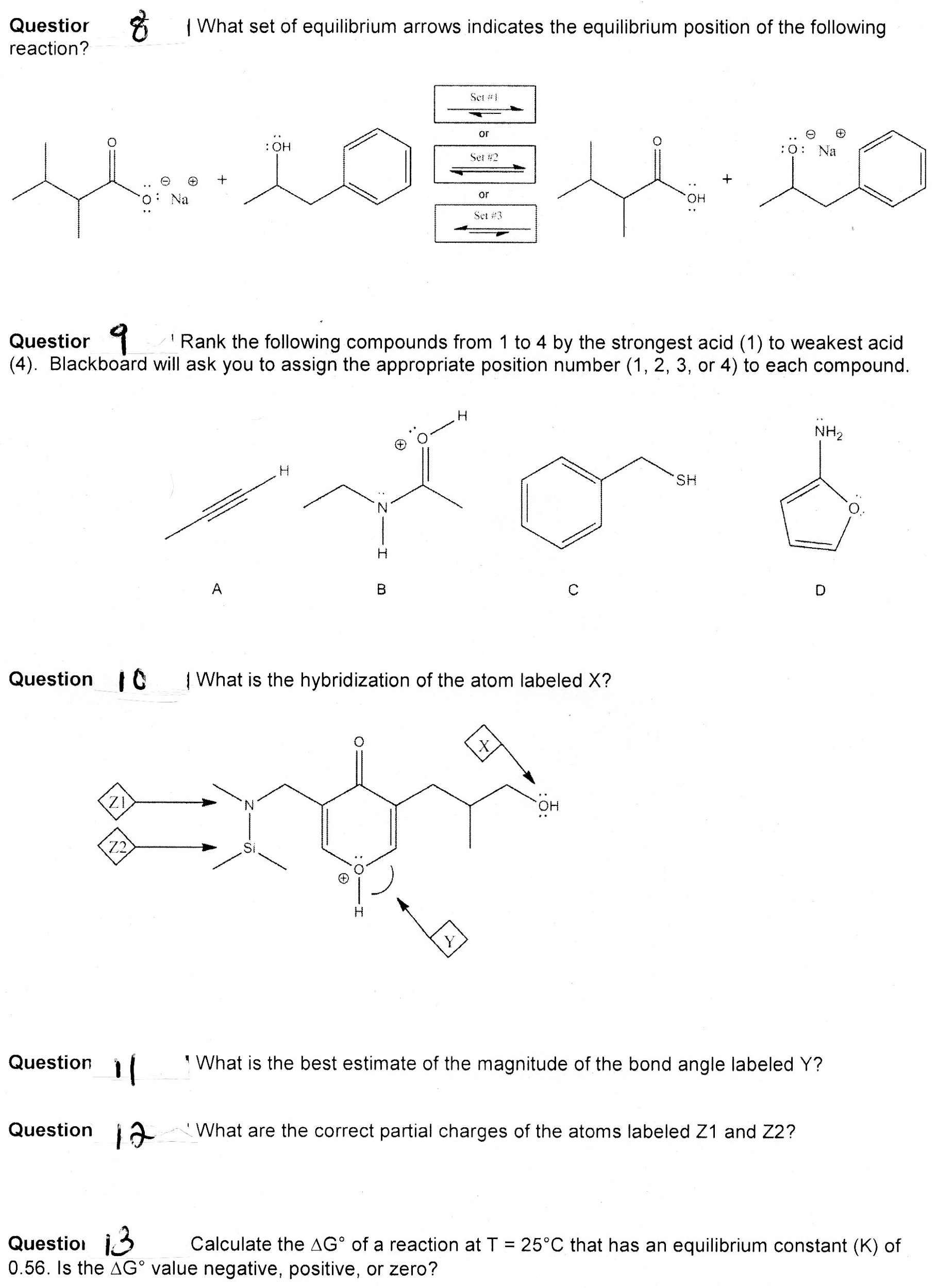 Solved: What Set Of Equilibrium Arrows Indicates The Equil... | Chegg.com