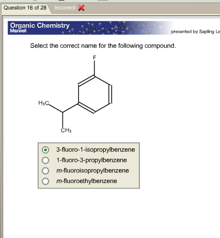 Solved Organic Chemistry Maxwell Presen Select The Correc Chegg Com