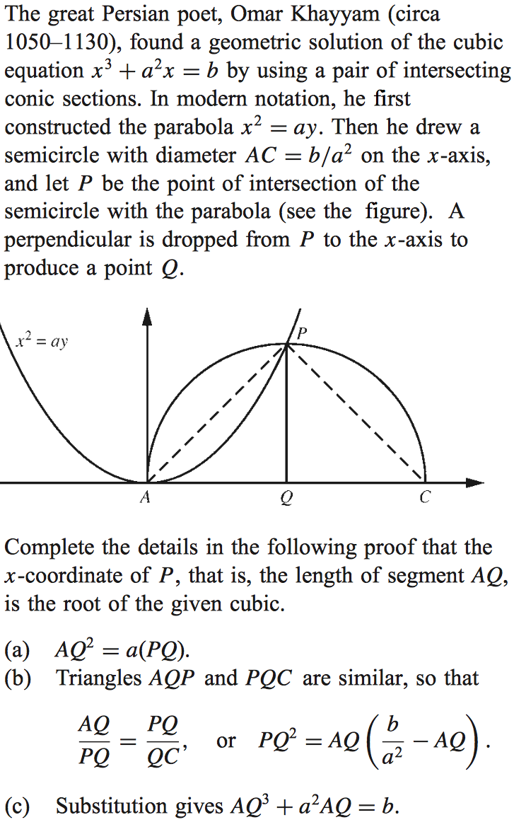 Solved The Great Persian Poet Omar Khayyam Circa Chegg Com