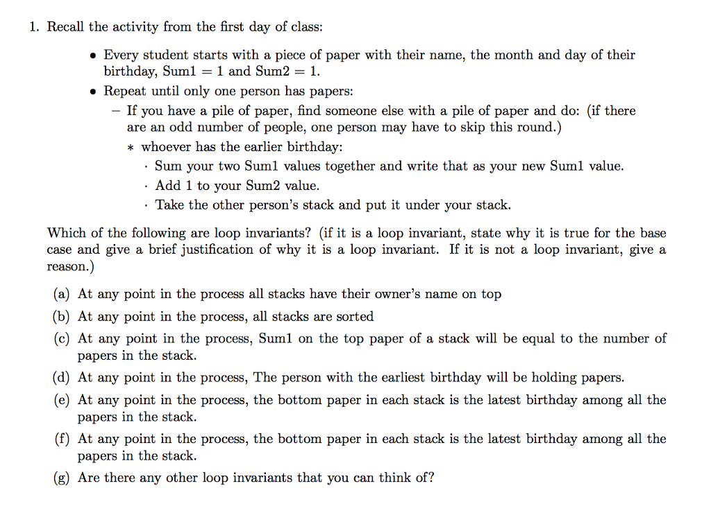 Class 1 Recall >> Solved 1 Recall The Activity From The First Day Of Class Class 1 Recall >> Solved 1 Recall The Activity From The First Day Of Class