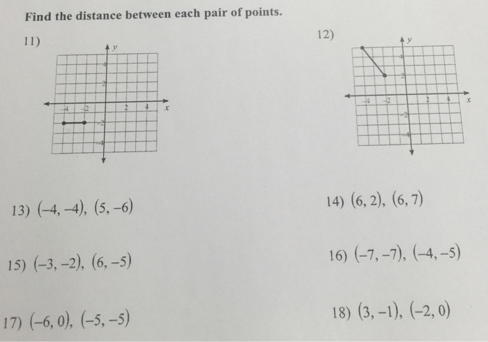 Solved Find The Distance Between Each Pair Of Points 13