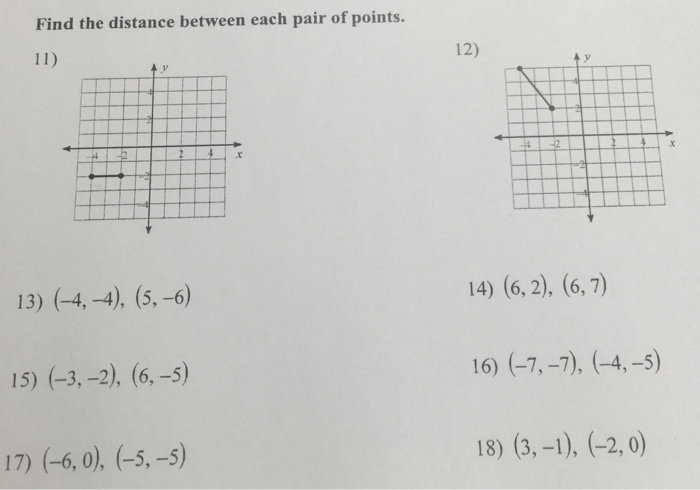 Solved Find The Distance Between Each Pair Of Points 13