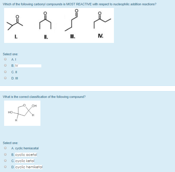 Solved Which Of The Following Carbonyl Compounds Is Most | Chegg.com Solved Which Of The Following Carbonyl Compounds Is Most | Chegg.com