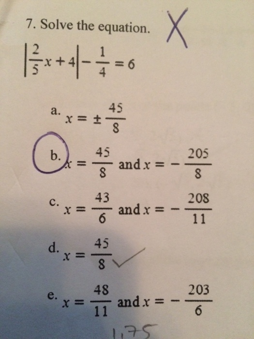 solved-solve-the-equation-2-5-x-4-1-4-6-x-chegg