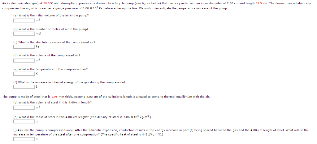 Solved Air (a Diatomic Ideal Gas) At 28.5 Degree C And At