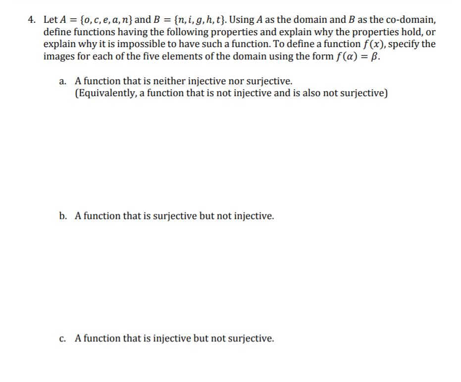 Solved O C E A N And B Let A Define Functions Havin Chegg Com