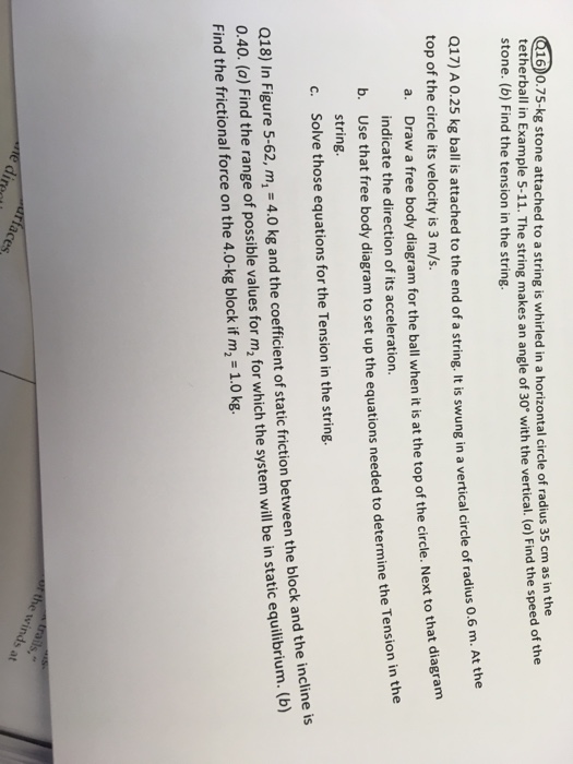 Solved 0.75kg Stone Attached To A String Is Whirled In A