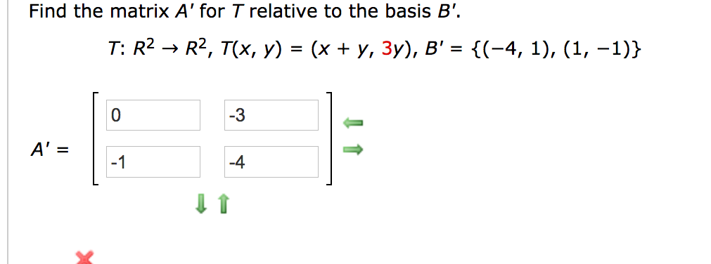 Solved Find The Matrix A For T Relative To The Basis B Chegg Com