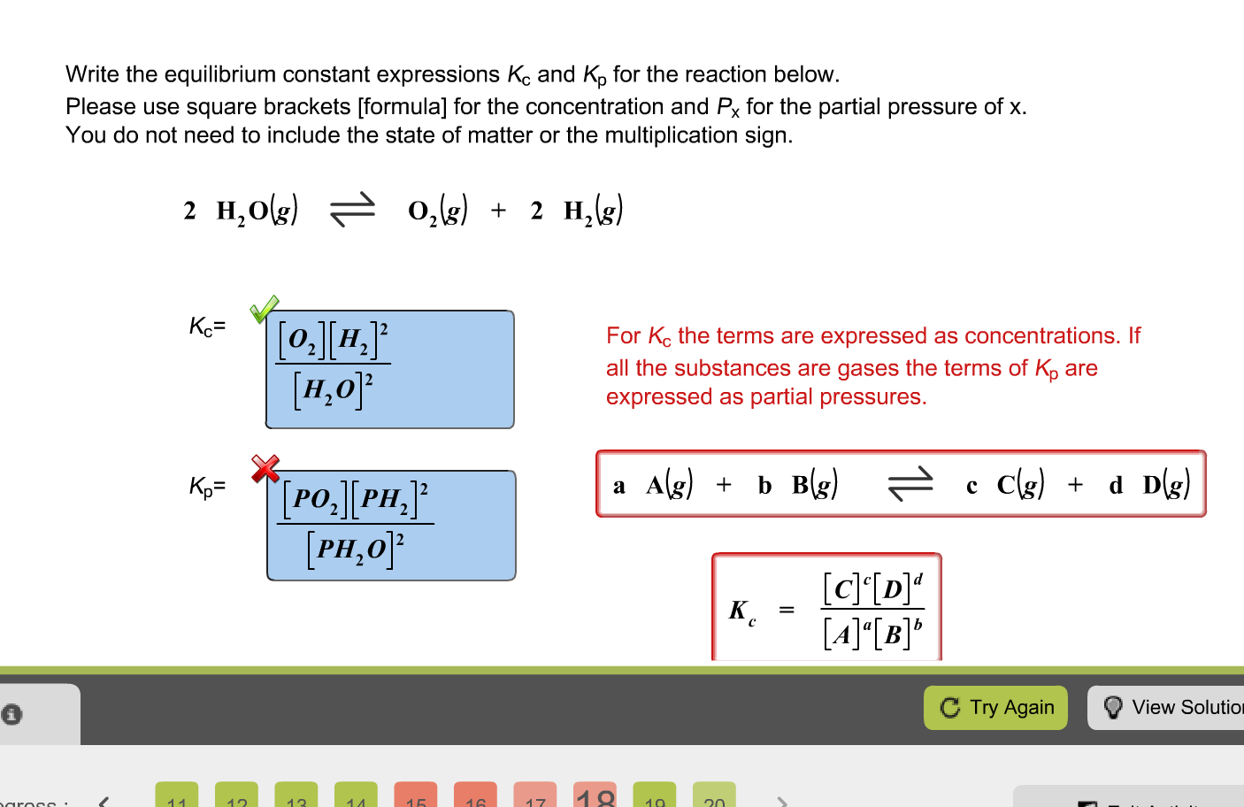 Solved Write the equilibrium constant expressions K_c and  Chegg.com