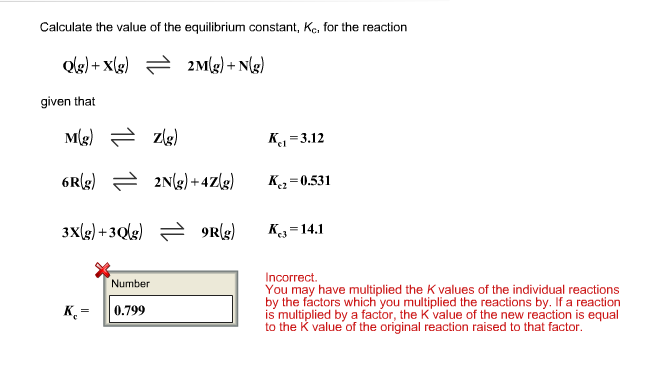 Solved Calculate The Value Of The Equilibrium Constant K Chegg Com