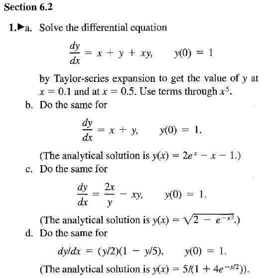 Solved Section 6 2 1 A Solve The Differential Equation Dy Chegg Com