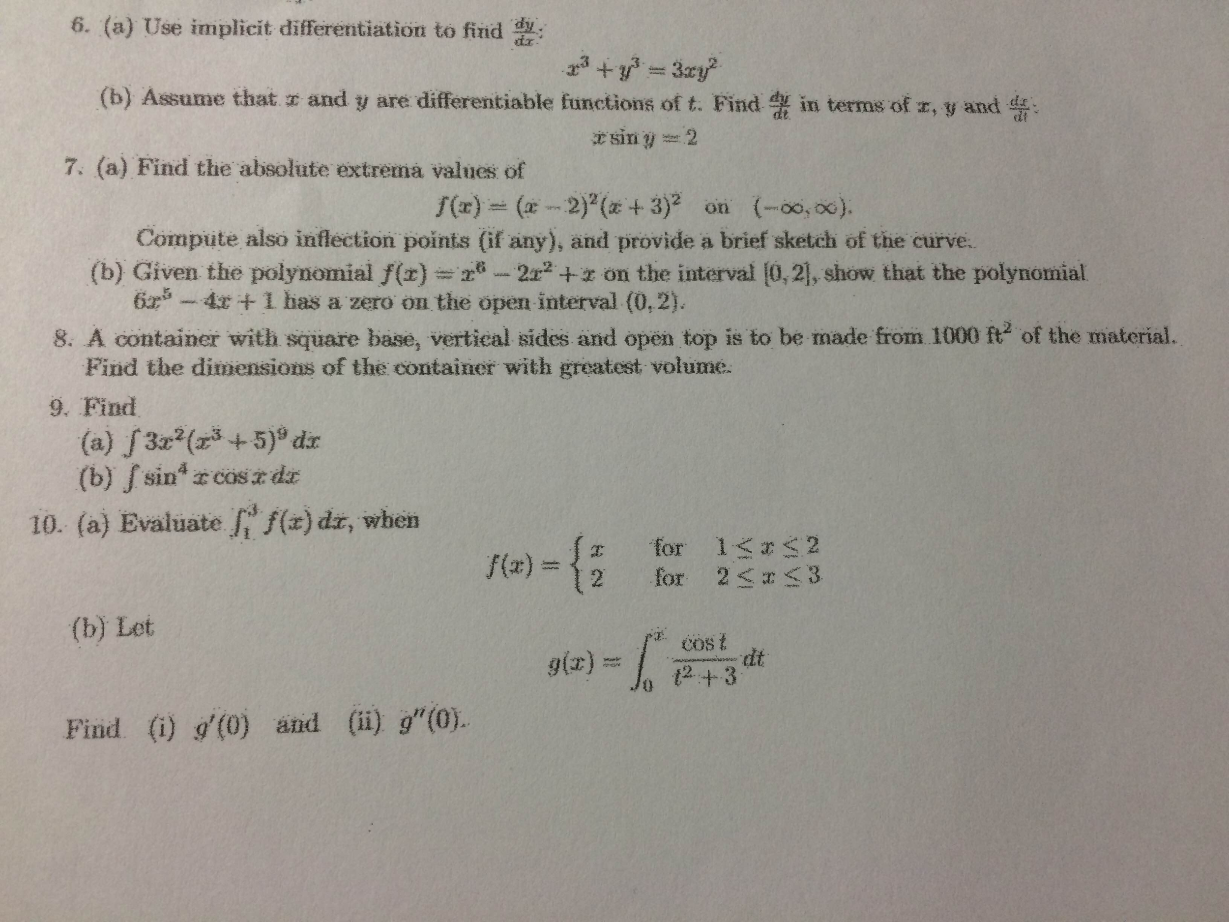 6 A Use Implicit Differentiation To Find Dy Dx Chegg Com