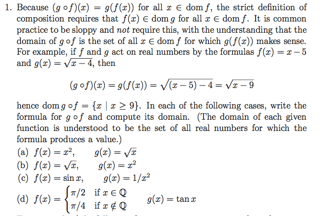 Solved Because G F X G F X For All A X Dom F The Chegg Com