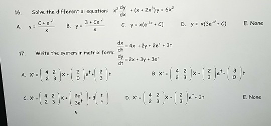 Solved Solve The Differential Equation X 2 Dy Dx X Chegg Com