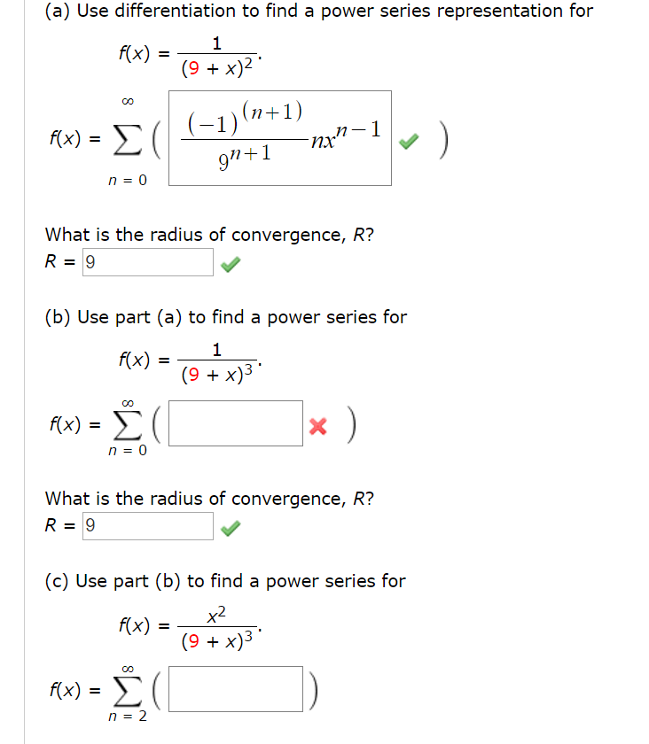 Solved A Use Differentiation To Find A Power Series Rep Chegg Com