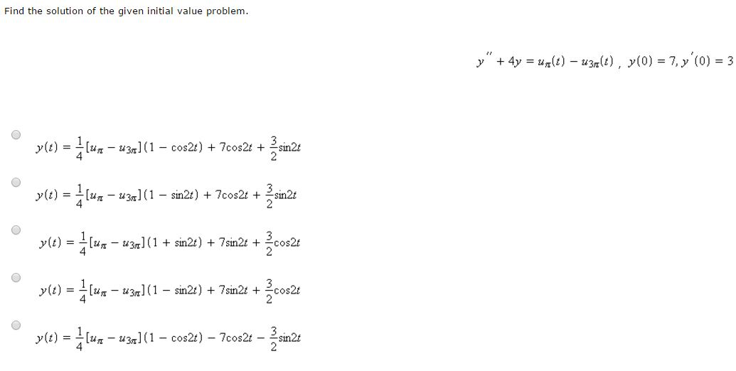 Solved Find The Solution Of The Given Initial Value Probl Chegg Com