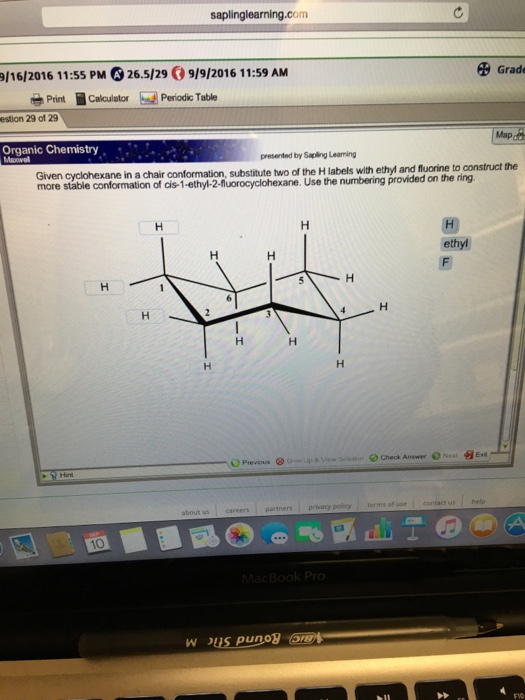 Solved Given Cyclohexane In A Chair Conformation Substitu