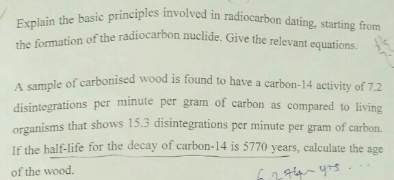 radiocarbon dating equations