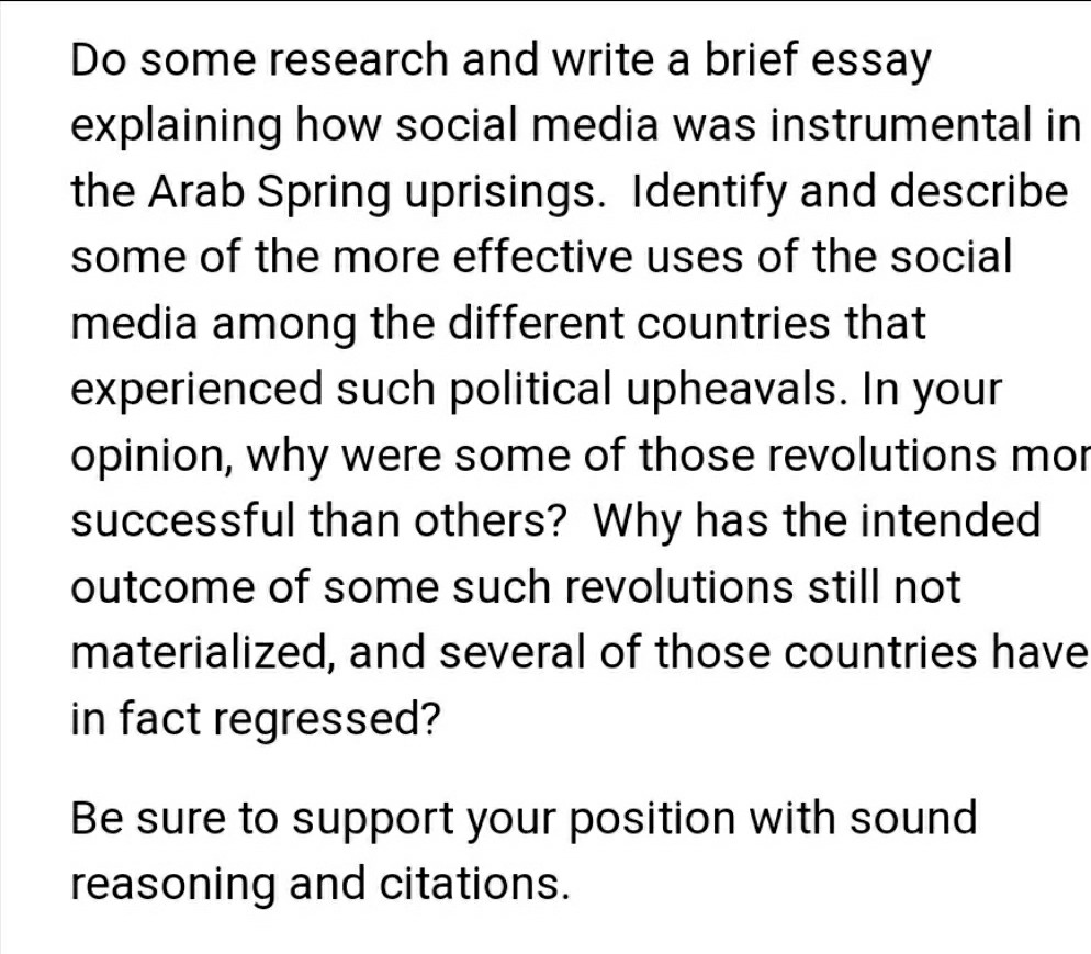 arab spring essay