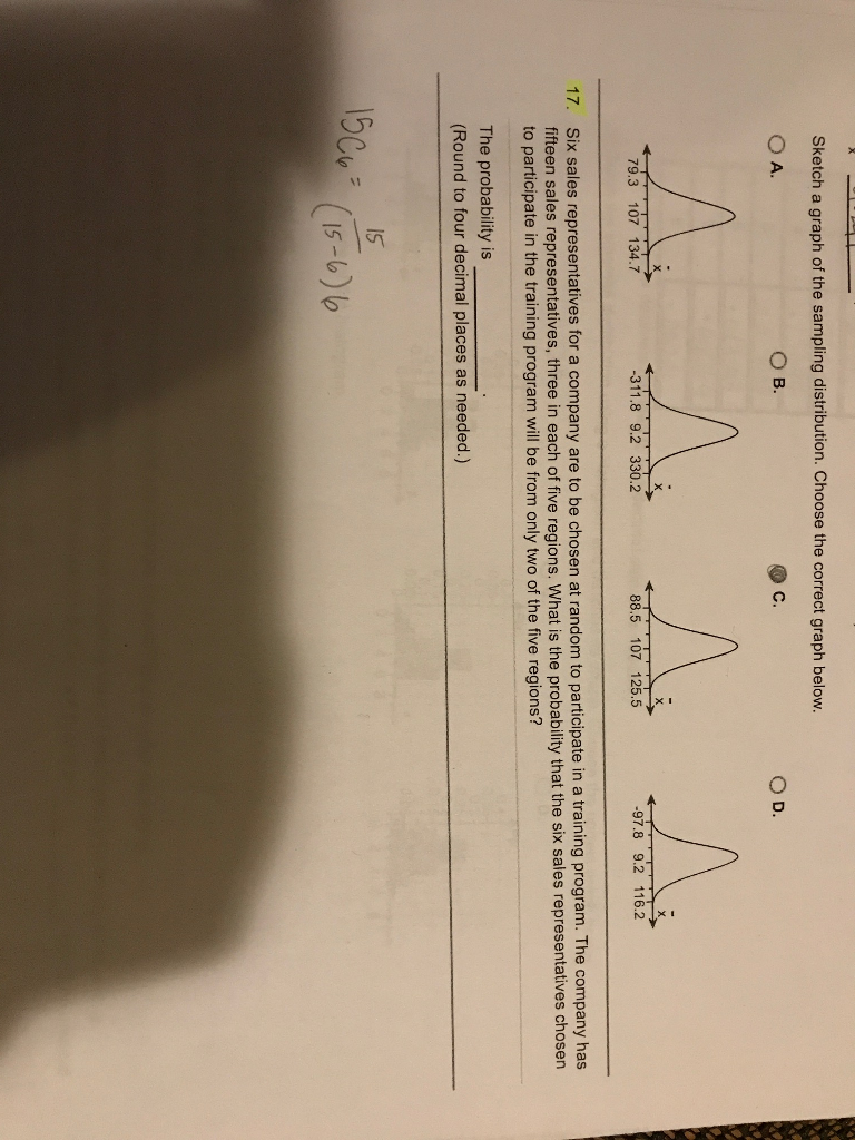 Solved Sketch A Graph Of The Sampling Distribution Choos