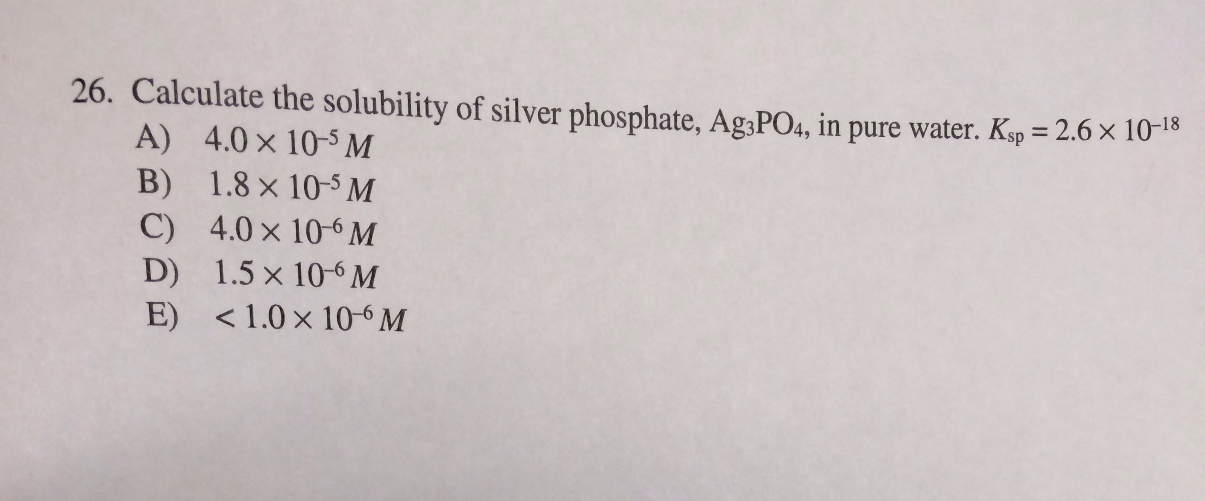 Solved Calculate The Solubility Of Silver Phosphate Ag3p04 Chegg Com