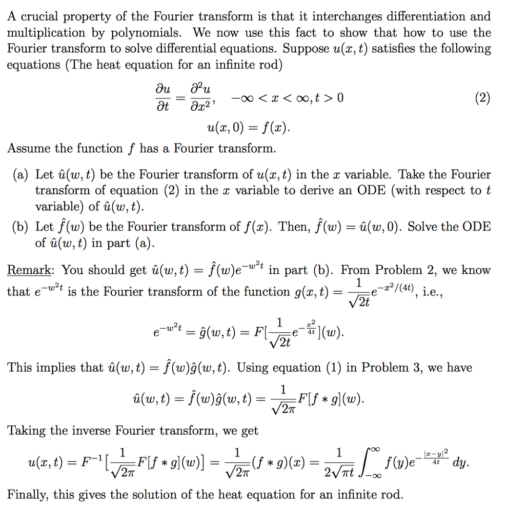 Solved A Crucial Property Of The Fourier Transform Is Tha Chegg Com