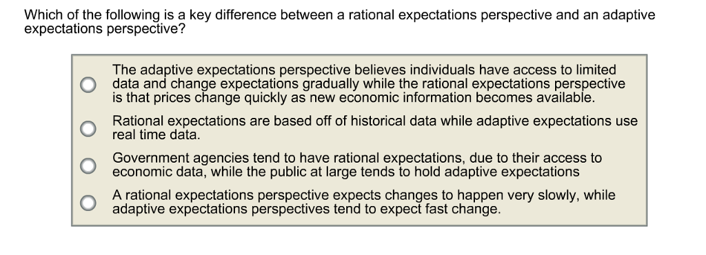 Rational expectations vs adaptive expectations