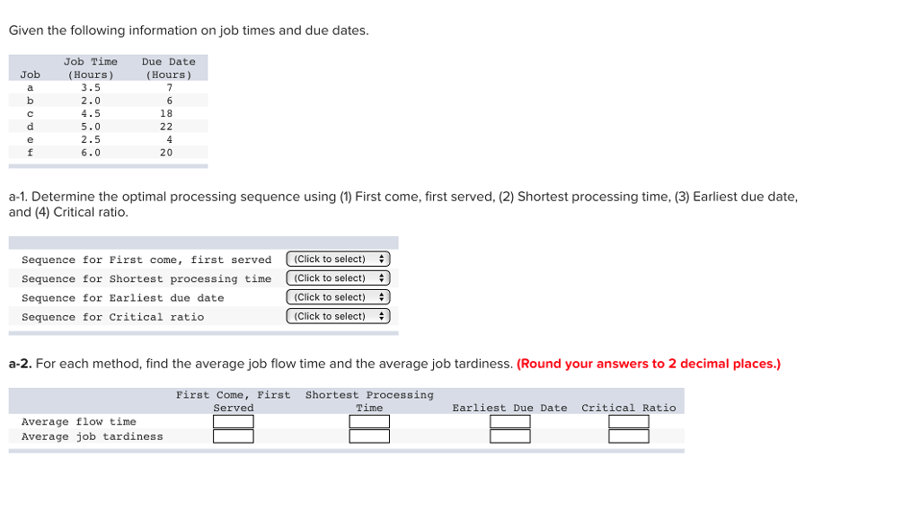 solved given the following information on job times and d average time to find a job