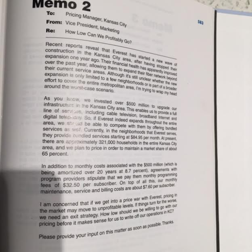 Case study memo sample