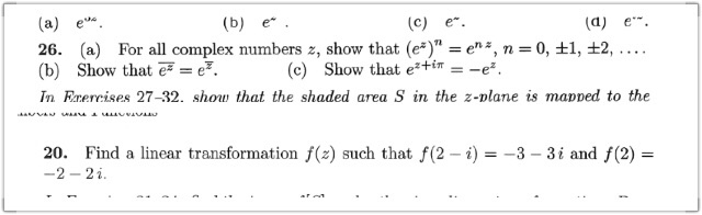 Solved For All Complex Numbers Z Show That E Z N E N Chegg Com