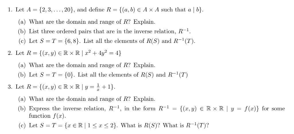 Solved 1 Let A 2 3 And Define R A B E Chegg Com