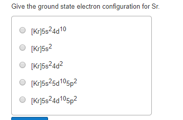 electron configuration of strontium