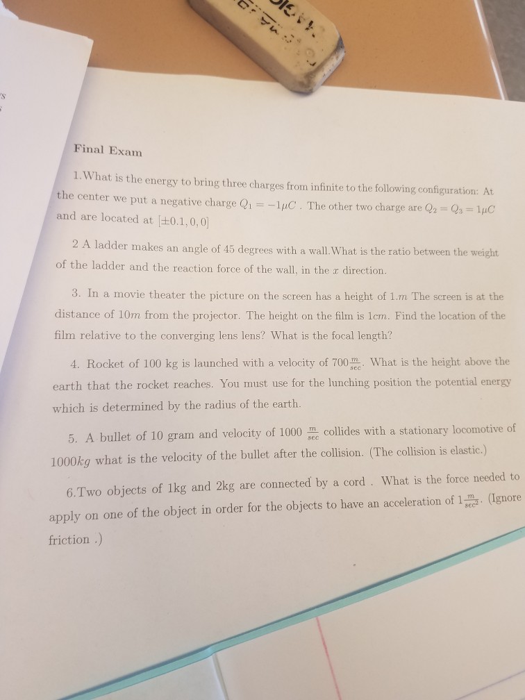 Cha Solved: The Exam Is Three Final 1.What Bring Energy ... To