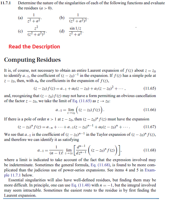 Solved Determine The Nature Of The Singularities Of Each Chegg Com