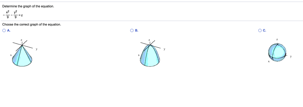 Solved Determine The Graph Of The Equation X 2 9 Chegg Com