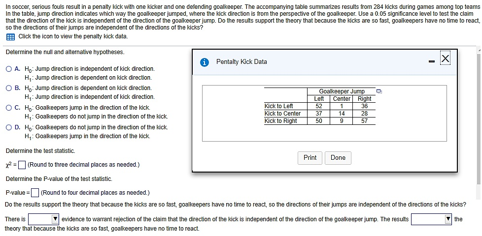 Solved In Soccer Serious Fouls Result In A Penalty Kick Chegg Com<script async src=