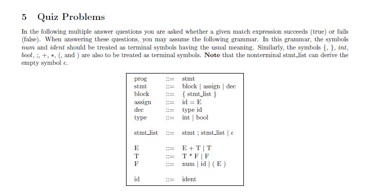 5 Quiz Problems In The Following Multiple Answer Q... | Chegg.com