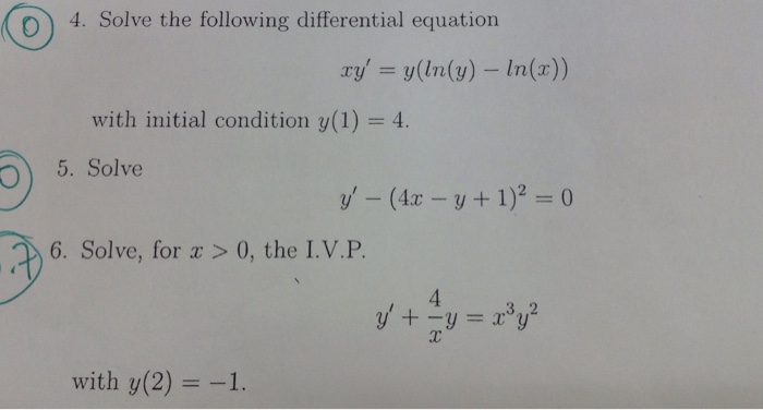 Solved Solve The Following Differential Equation Xy' = Y