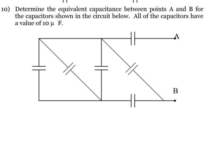 Solved 10 Determine The Equivalent Capacitance Between P Chegg Com