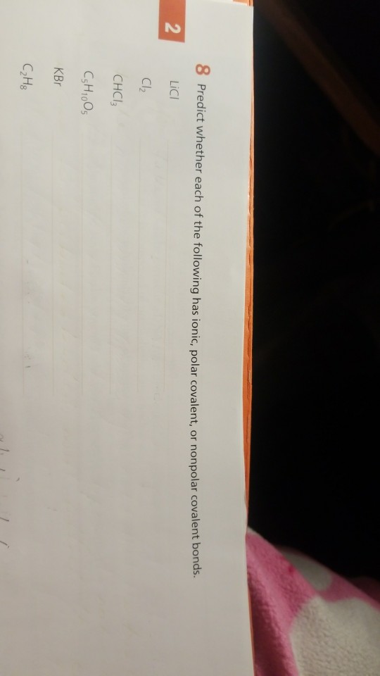 Solved 8 Predict Whether Each Of The Following Has Ionic