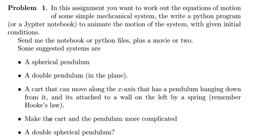 Solved In this assignment you want to work out the equations 