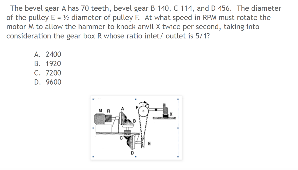 Solved The Bevel Gear A Has 70 Teeth Bevel Gear B 140 C Chegg Com