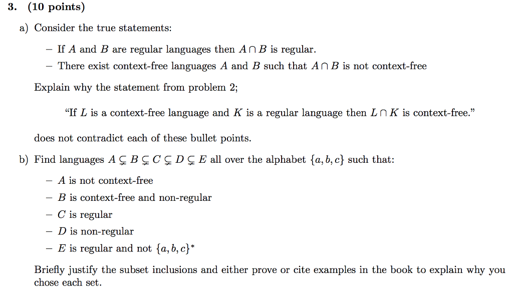 Solved 3 10 Points A Consider The True Statements If Chegg Com